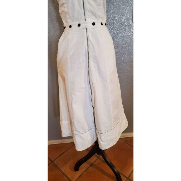Proenza Schouler White Label Linen Front Zip Button Midi Dress Women’s Size 2 - Picture 6 of 15
